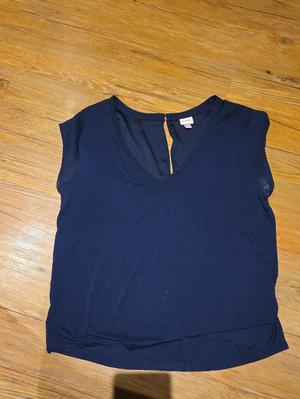 Merona Navy V-Neck Cap Sleeve Top